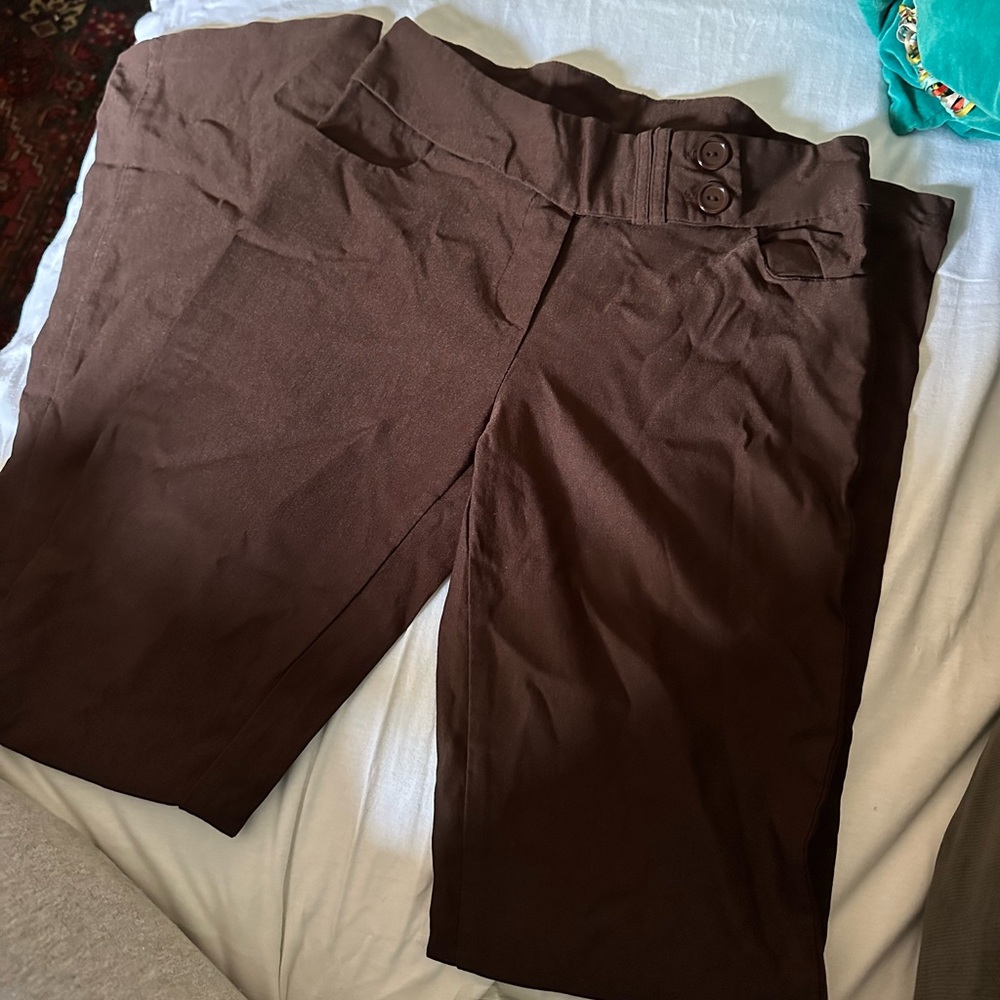 brown y2k flare pants